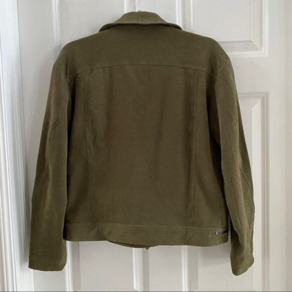Very J Motorcycle jacket olive green suede size medium - Picture 5 of 7